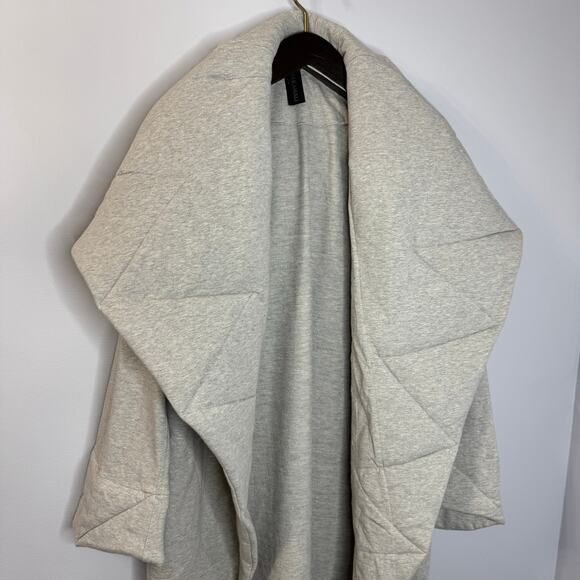 Norma Kamali Quilted Shawl Collar Coat Relax Grey Relax Oversized Women's XS - Picture 3 of 13